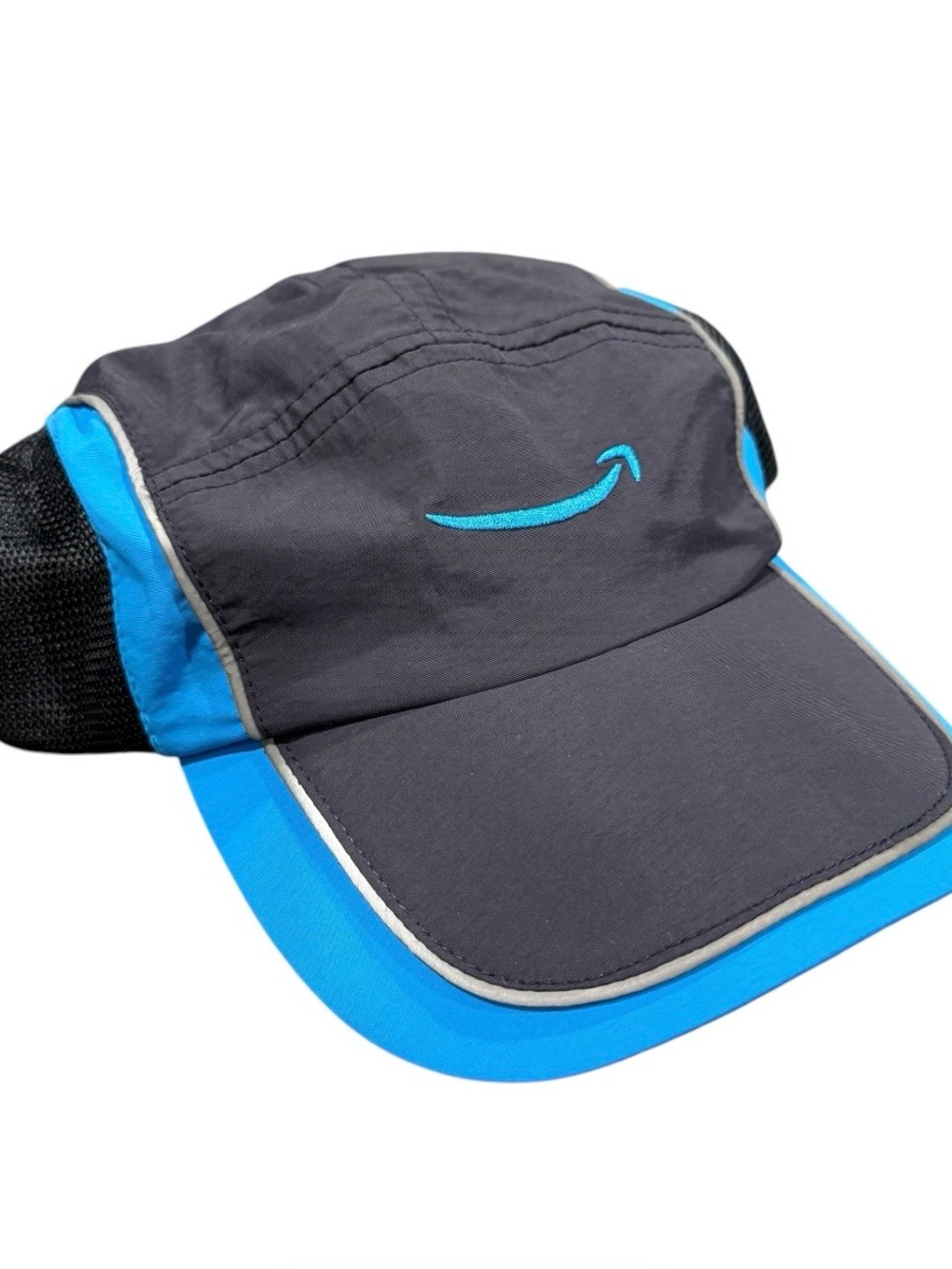 Amazon 5 panel lightweight delivery worker employee hat blue gray OSFA